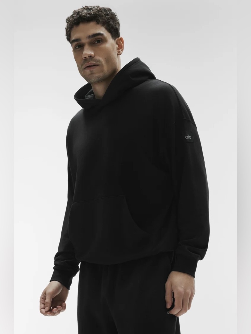 NWT ALO DOUBLE TAKE HOODIE BLACK SIZE MEDIUM